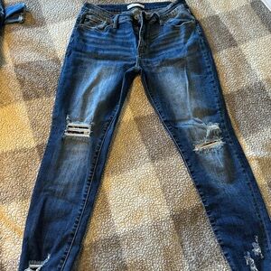 KanCan Dark Blue Distressed Skinny Jeans